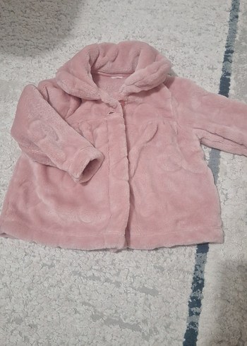 Kız Çocuk Pembe Kürklü Polar Ceket - Görsel 2