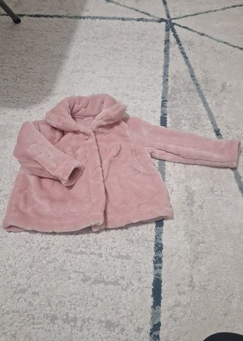 Kız Çocuk Pembe Kürklü Polar Ceket - Görsel 3