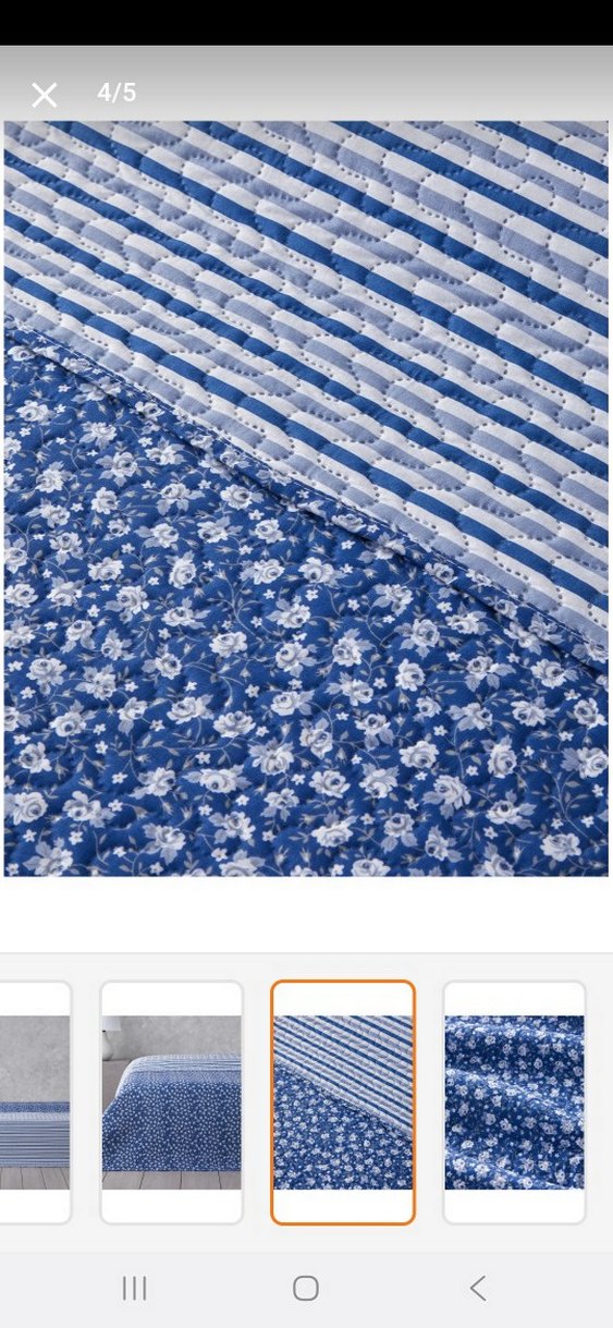 Çiçek Desenli Mavi örtü - Görsel 3