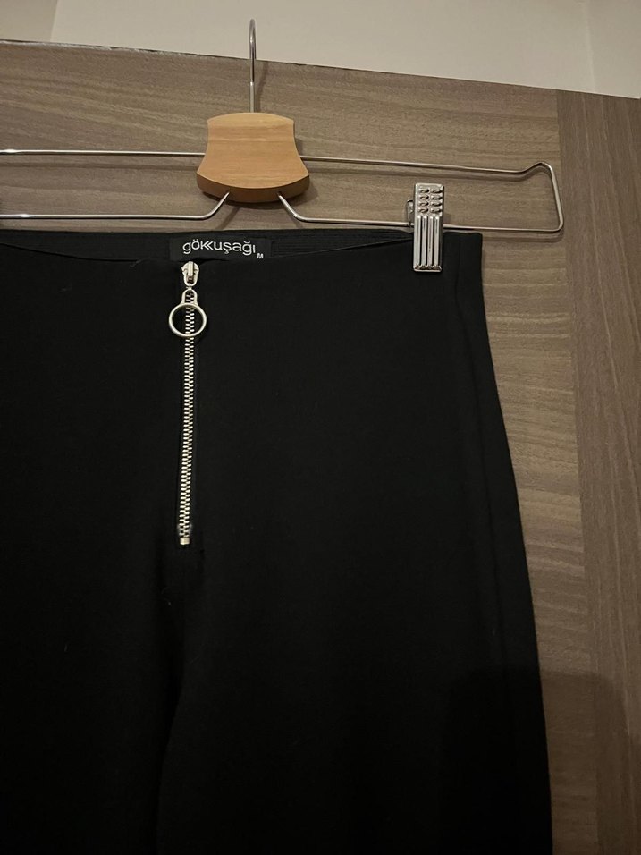 Siyah Kadın İspanyol Paça Pantolon - Görsel 2