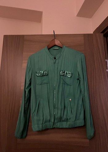 Yeşil Uzun Kollu İnce Ceket - Görsel 5