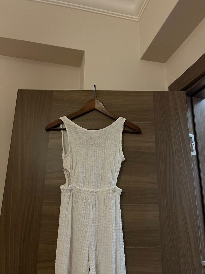 Zara yanları dekolteli kız çocuk 13-14 yaş beyaz tulum - Görsel 2