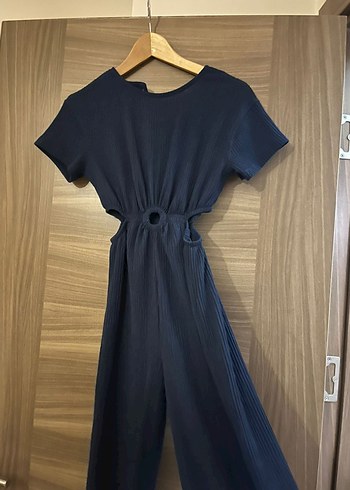 Lacivert Kemerli Keten Uzun Tulum - Görsel 2