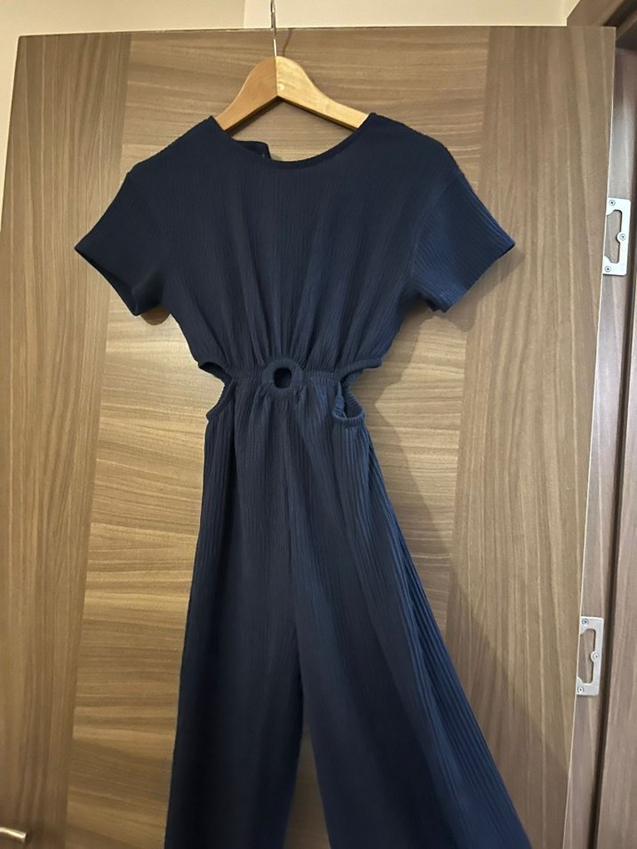 Lacivert Kemerli Keten Uzun Tulum - Görsel 2