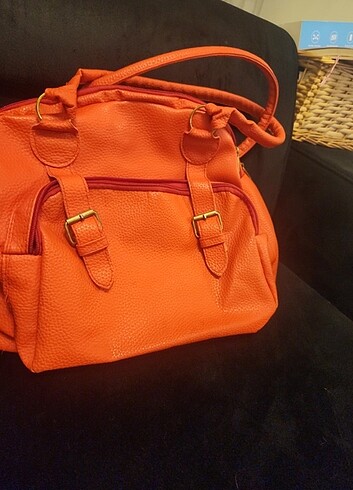  Beden turuncu Renk 3 gözlü çanta 