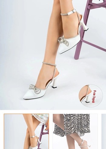 Beyaz Stiletto Topuklu ayakkabi ürün sıfır kutuyla ginderilecek - Görsel 3