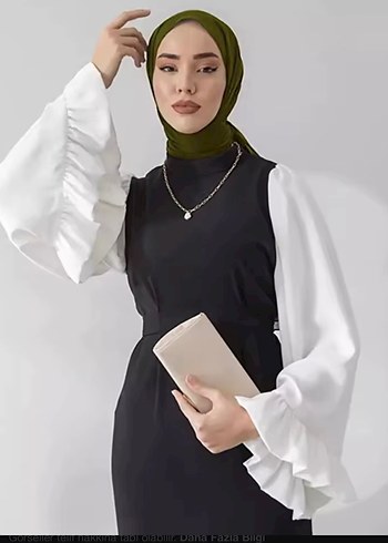 Uzun Siyah Kadın Elbise, sifir - Görsel 3