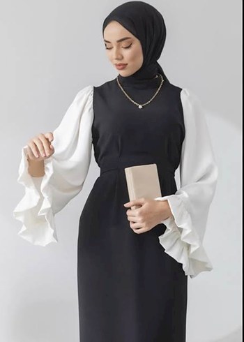 Uzun Siyah Kadın Elbise, sifir - Görsel 2