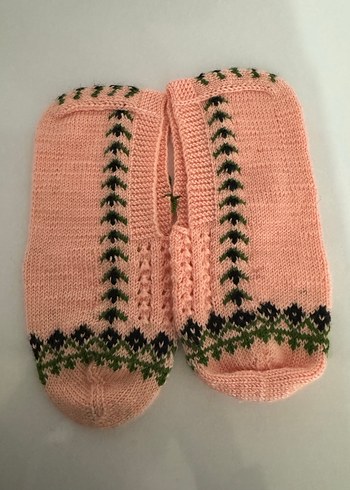 Nakışlı toz pembe 5 mil patik istenilen renk ve desende orulur - Görsel 2