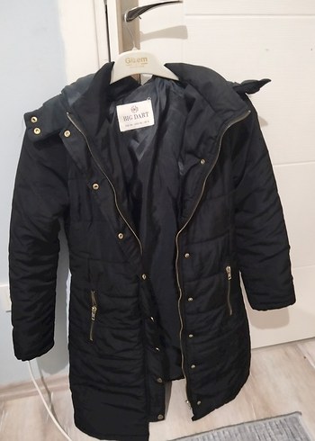 Siyah Kürklü Uzun Kadın Kışlık Mont - Görsel 3