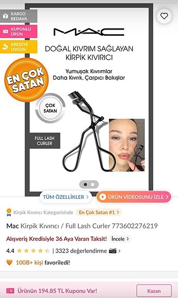 Mac kirpik kıvırıcı