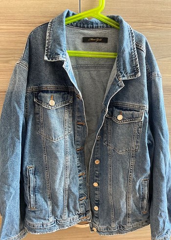 Düğmeli Mavi Kadın Denim Ceket