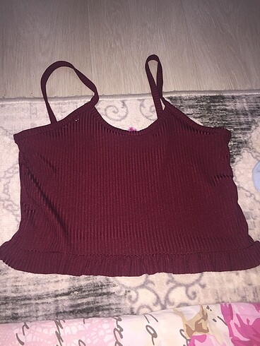 bordo askılı crop