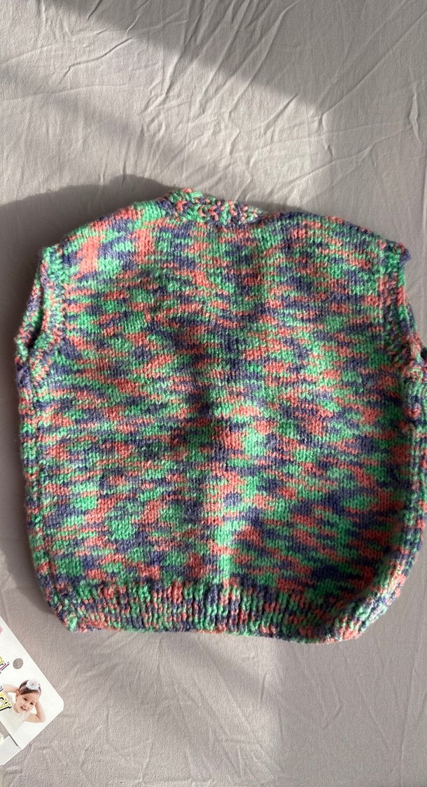 Renkli Örgü Kız Çocuk Süveter - Görsel 3