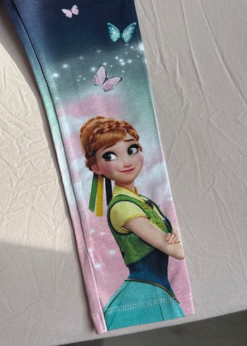 Kız Çocuk Baskılı Mavi Tayt - Görsel 3