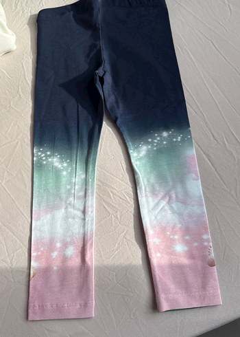 Kız Çocuk Baskılı Mavi Tayt - Görsel 6