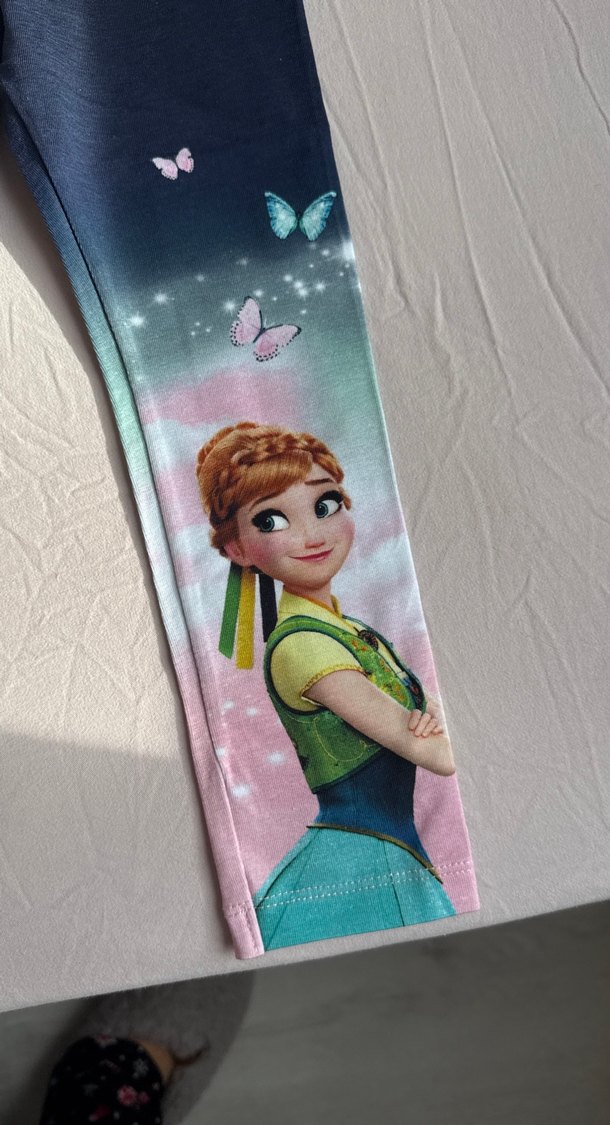 Kız Çocuk Baskılı Mavi Tayt - Görsel 3