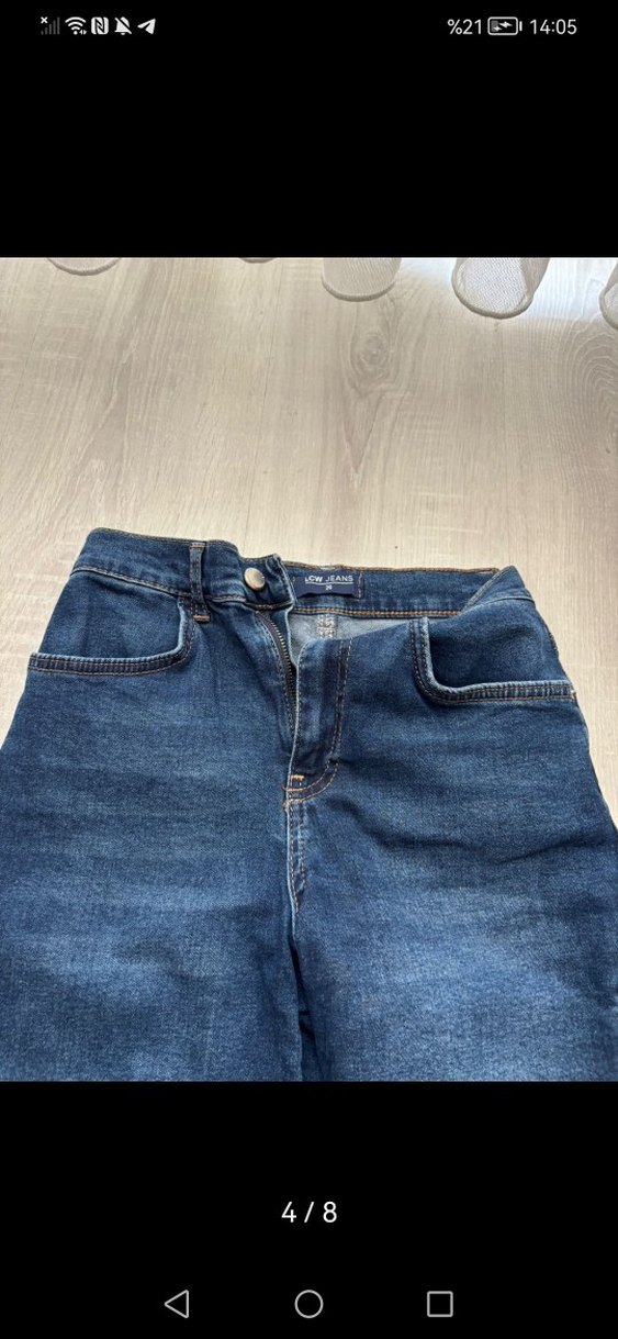 Lacivert Bol Kesim Kemerli Mini Kot Şort - Görsel 4