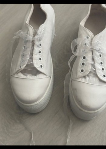 36 Beden beyaz Renk Diger Beyaz Yılan Desenli Platform Spor Ayakkabı 6 cm