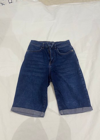 Lacivert Kadın Denim Şort, Salaş Kesim, Mini - Görsel 3