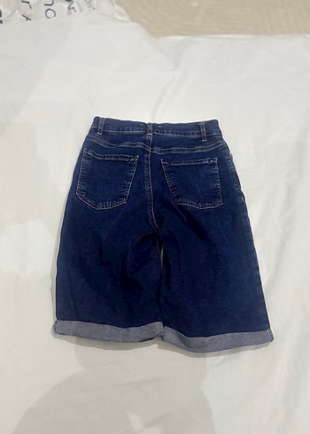 Lacivert Kadın Denim Şort, Salaş Kesim, Mini - Görsel 4