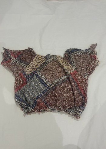 Bağlama Desenli Örgü Kısa Kollu Bluz - Görsel 3