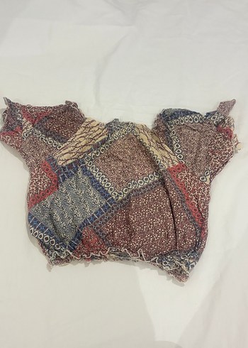 Bağlama Desenli Örgü Kısa Kollu Bluz - Görsel 4