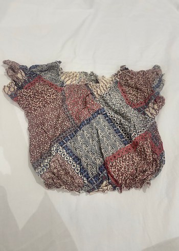 Bağlama Desenli Örgü Kısa Kollu Bluz - Görsel 6