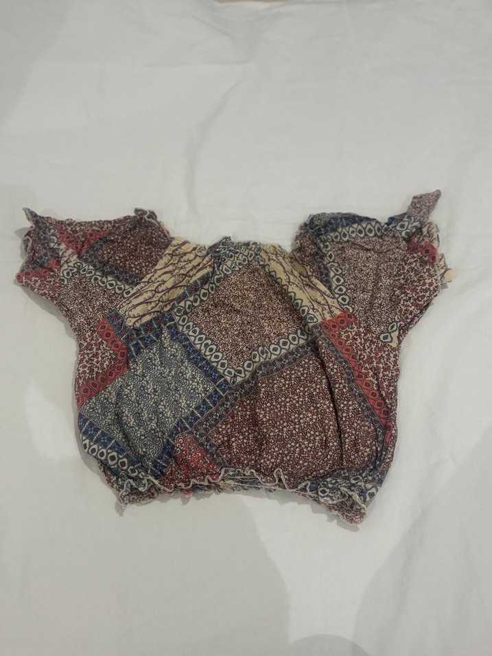 Bağlama Desenli Örgü Kısa Kollu Bluz - Görsel 3