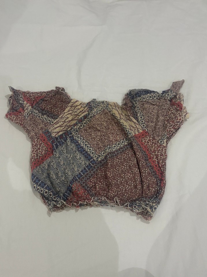 Bağlama Desenli Örgü Kısa Kollu Bluz - Görsel 2