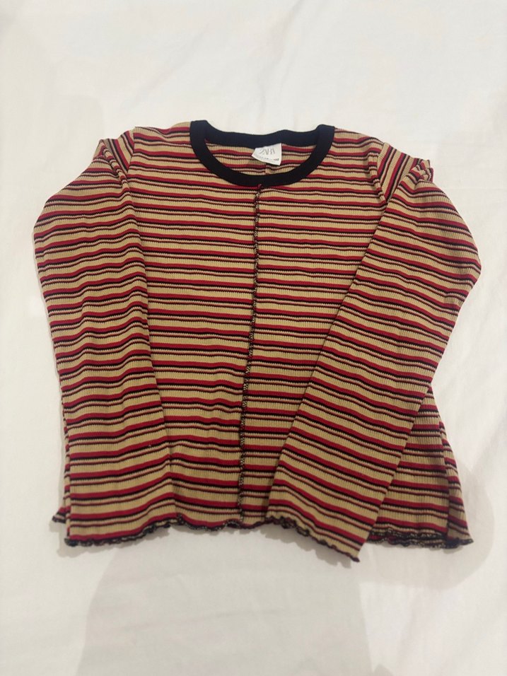 Kız Çocuk Çok Renkli Bohem Uzun Kollu Triko Bluz - Görsel 2