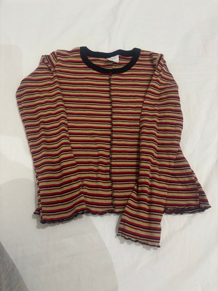 Kız Çocuk Çok Renkli Bohem Uzun Kollu Triko Bluz - Görsel 4