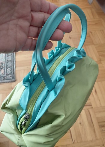 Fermuarlı Pastel Yeşil Kadın makyaj Çantası