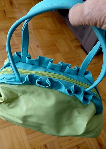 Beden yeşil Renk Fermuarlı Pastel Yeşil Kadın makyaj Çantası