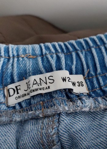 36 Beden Mavi Kemerli Midi Boy Kadın Kot Pantolon DF JEANS.36 BEDEN