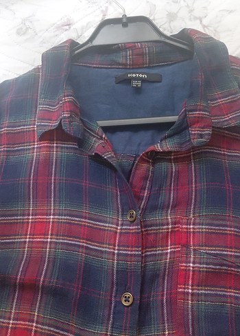 Kadın Çok Renkli Düğmeli Pamuklu Gömlek KOTON (42 bd.) - Görsel 16