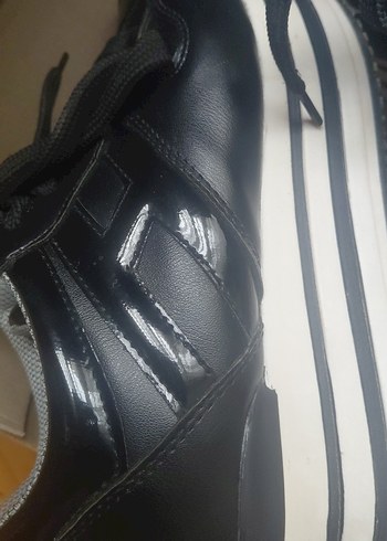 Siyah Gri Platform Topuklu Spor Ayakkabı 36 numara - Görsel 8