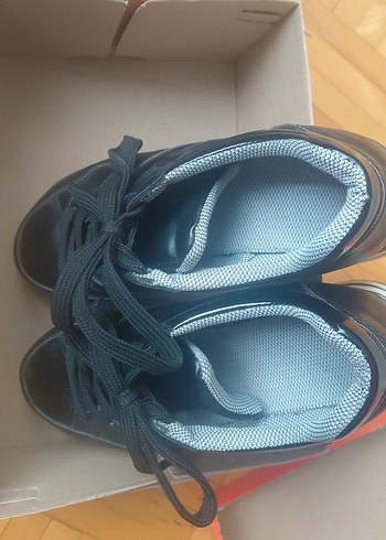 Siyah Gri Platform Topuklu Spor Ayakkabı 36 numara - Görsel 5