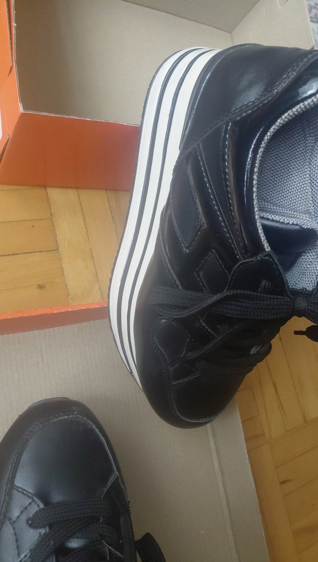 Siyah Gri Platform Topuklu Spor Ayakkabı 36 numara - Görsel 2