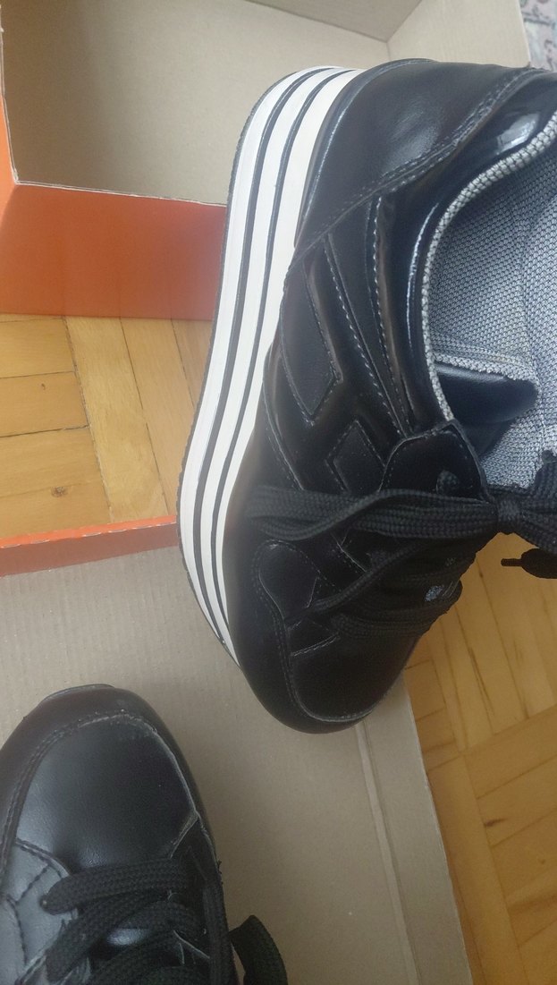 Siyah Gri Platform Topuklu Spor Ayakkabı 36 numara - Görsel 3