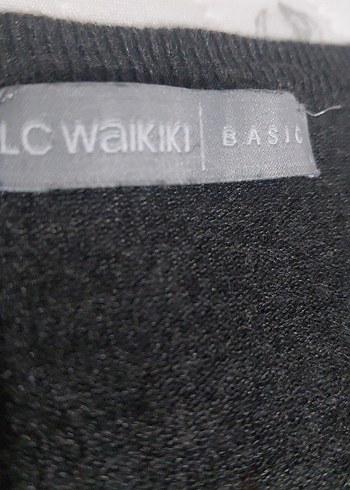 Gri V Yaka Düğmeli Kadın Hırka - Görsel 2