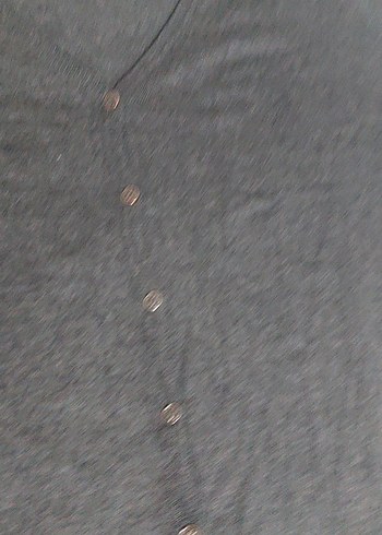 Gri V Yaka Düğmeli Kadın Hırka - Görsel 10