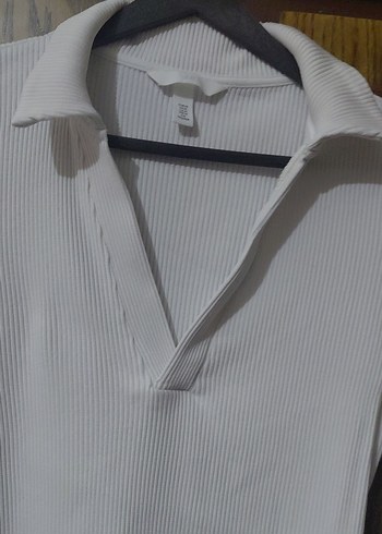 kırık beyaz Uzun Kollu V Yaka Kadın bluz H&M M BEDEN - Görsel 4