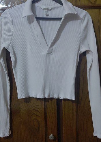 kırık beyaz Uzun Kollu V Yaka Kadın bluz H&M M BEDEN - Görsel 9