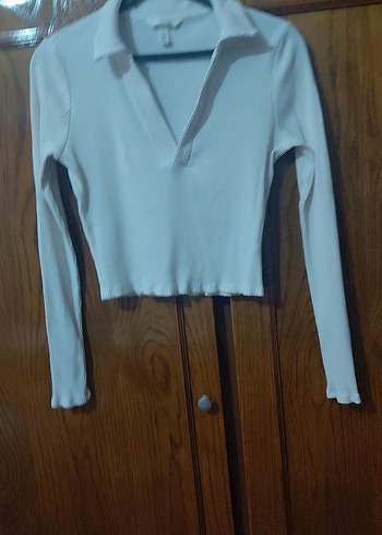 kırık beyaz Uzun Kollu V Yaka Kadın bluz H&M M BEDEN - Görsel 10