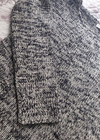 Gri Örgü Kadın yün Kazak - Görsel 3