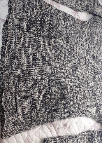 Gri Örgü Kadın yün Kazak - Görsel 4