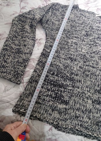 Gri Örgü Kadın yün Kazak - Görsel 5