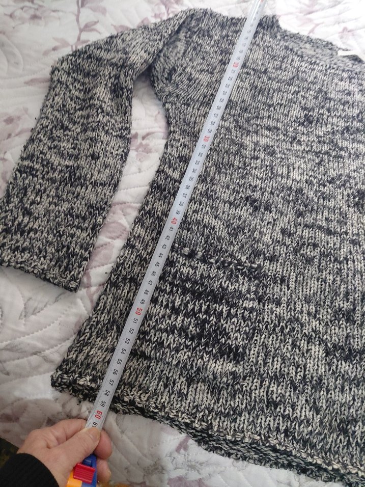 Gri Örgü Kadın yün Kazak - Görsel 5