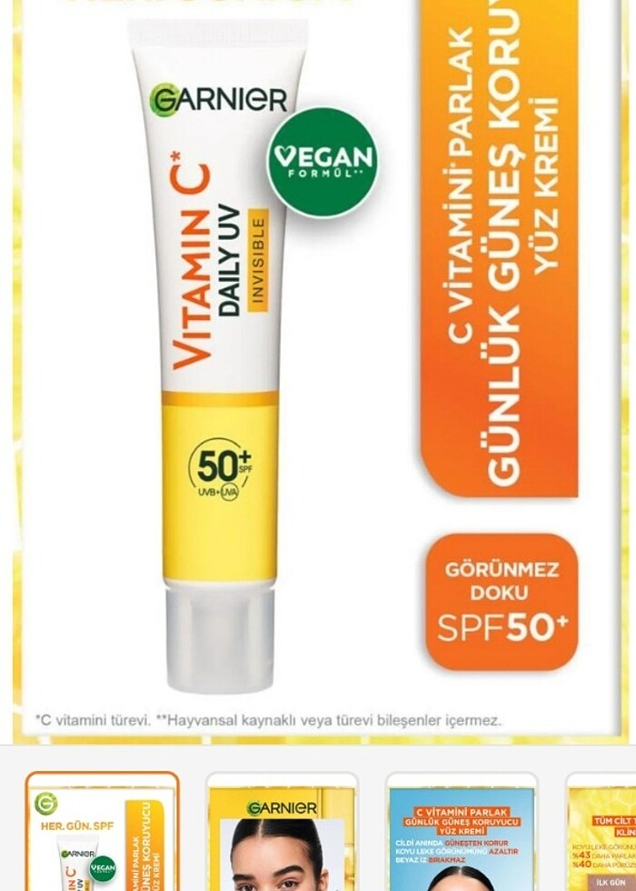 Garnier C Vitaminli 50+ Spf Güneş Koruyucu Yüz Kremi 40 ml - Görsel 2